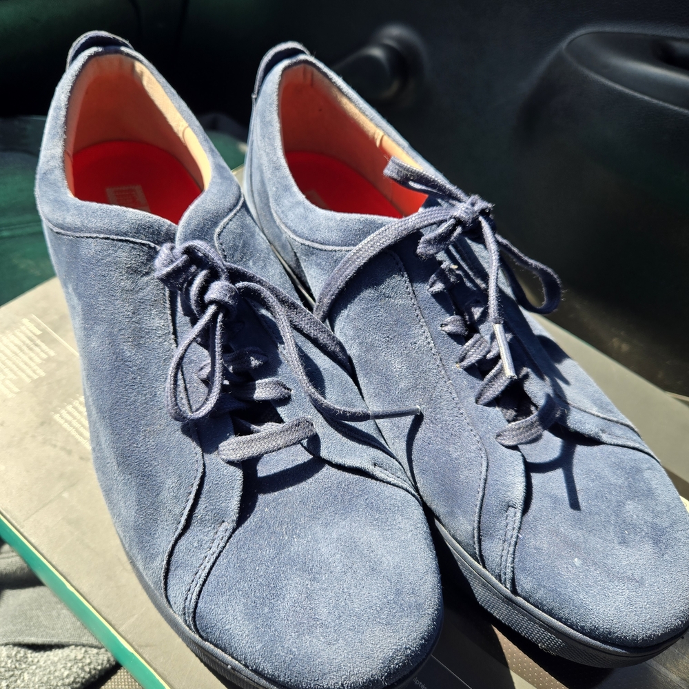 Fitflop Men's Blue Suede Shoes Size 10